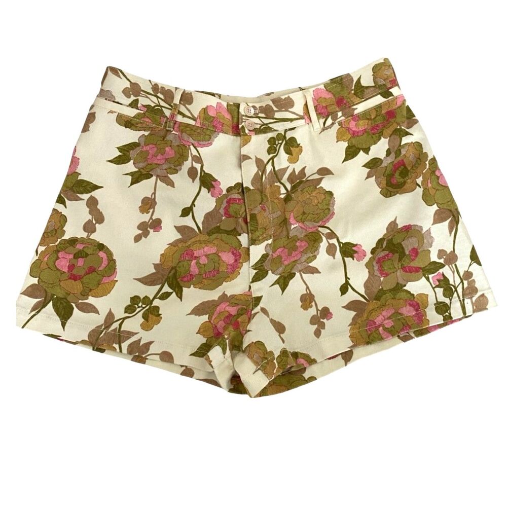 NWT Rebecca Taylor Wild Peony Twill Shorts 16 Floral High Waist Boho Beach Indie